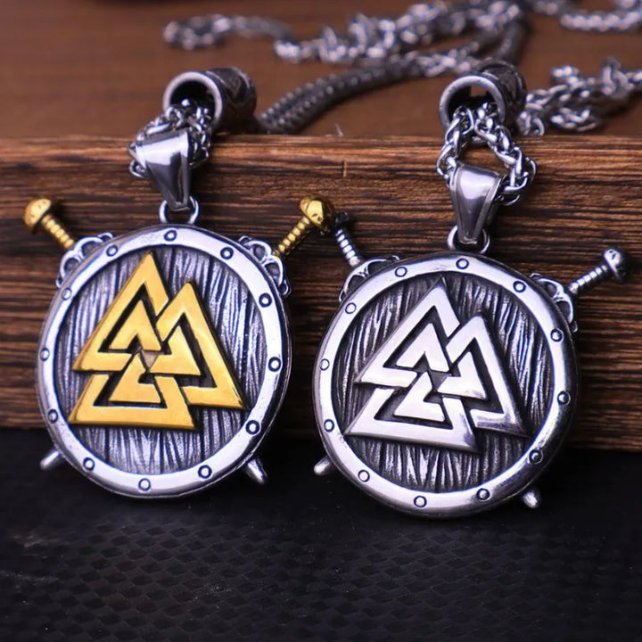 ULIKING JEWELRY PENDANTS Viking Valknut Alarm Clock Stainless Steel Pendant Necklace 05