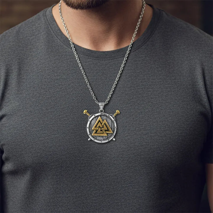 ULIKING JEWELRY PENDANTS Viking Valknut Alarm Clock Stainless Steel Pendant Necklace 02