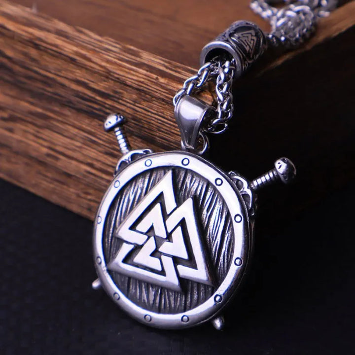 ULIKING JEWELRY PENDANTS Viking Valknut Alarm Clock Stainless Steel Pendant Necklace 02