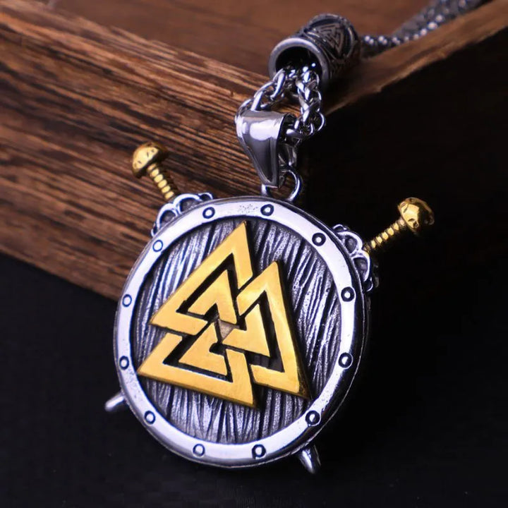 ULIKING JEWELRY PENDANTS Viking Valknut Alarm Clock Stainless Steel Pendant Necklace 01