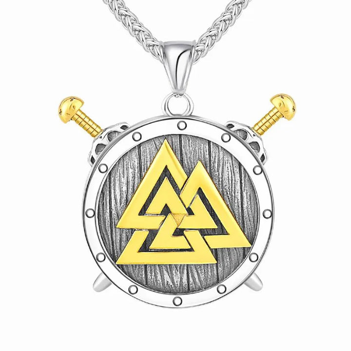 ULIKING JEWELRY PENDANTS Viking Valknut Alarm Clock Stainless Steel Pendant Necklace 06