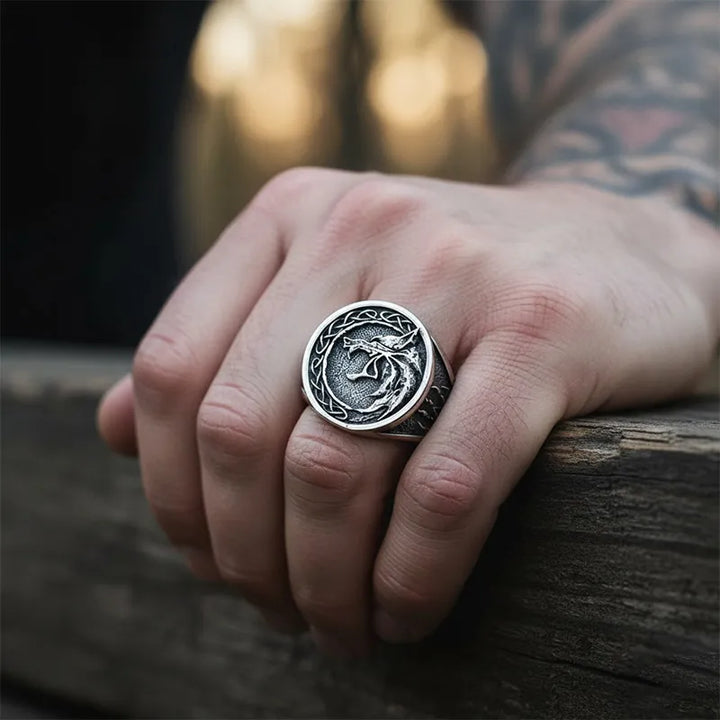 ULIKING JEWELRY RINGS Viking Wolf Stainless Steel Ring 02