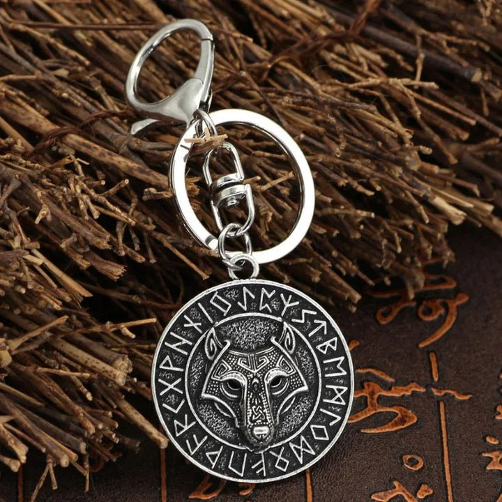 ULIKING JEWELRY KEYCHAIN Viking Wolf with Rune Keychain 03