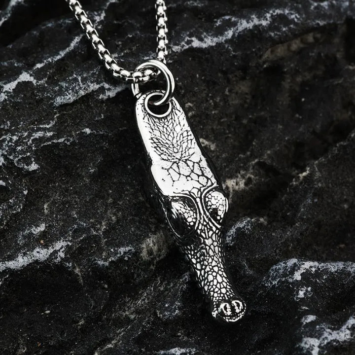  ULIKING JEWELRY PENDANTS  Vintage Alligator Head Stainless Steel Pendant 02