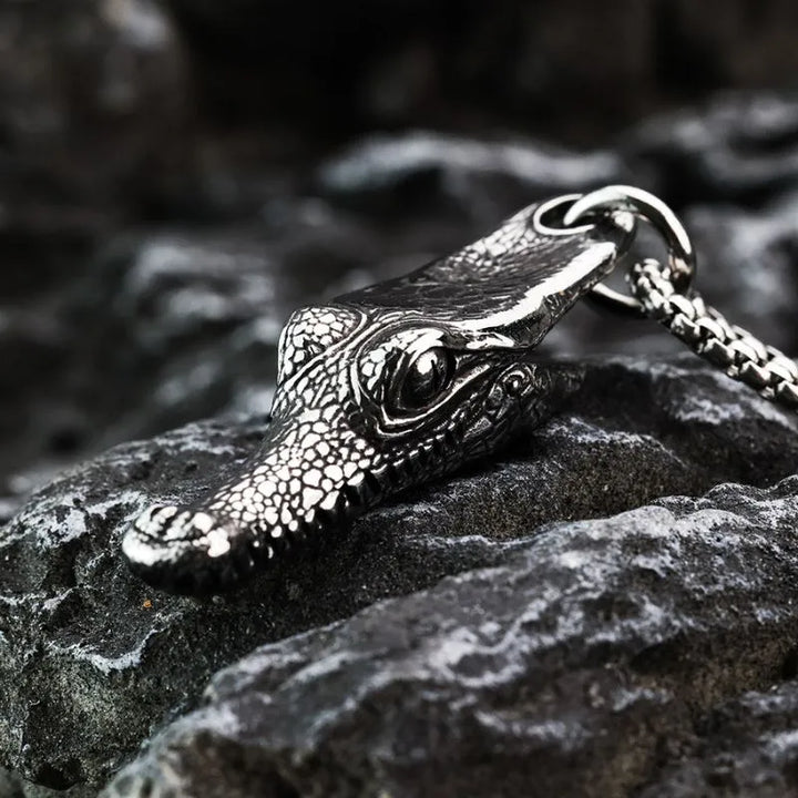  ULIKING JEWELRY PENDANTS  Vintage Alligator Head Stainless Steel Pendant 03