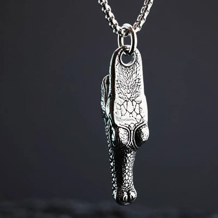  ULIKING JEWELRY PENDANTS  Vintage Alligator Head Stainless Steel Pendant 04