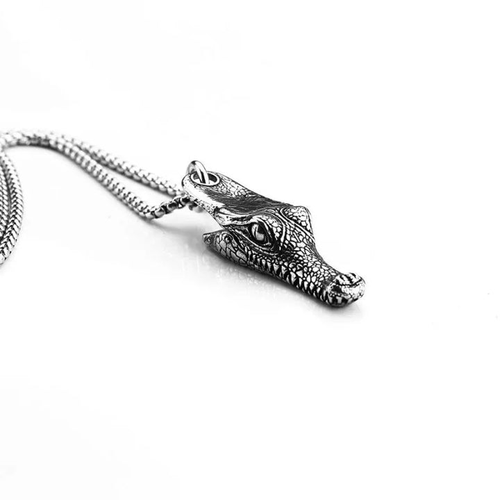  ULIKING JEWELRY PENDANTS  Vintage Alligator Head Stainless Steel Pendant 05