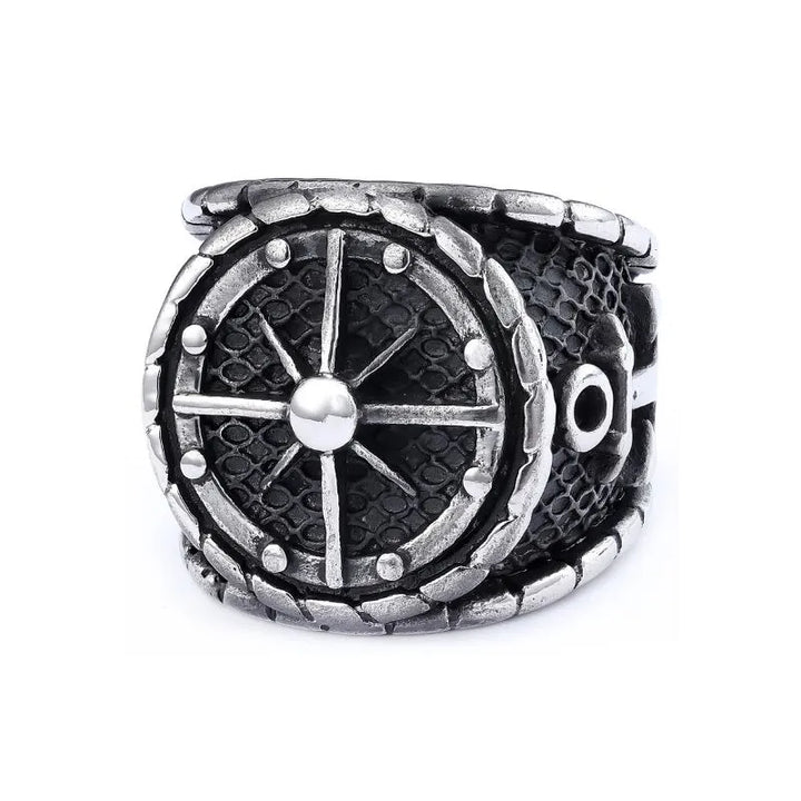 ULIKING JEWELRY RINGS  Vintage Anchor Compass Stainless Steel Ring 01