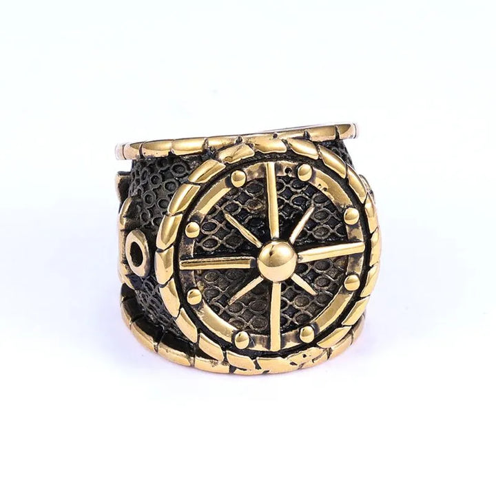 ULIKING JEWELRY RINGS  Vintage Anchor Compass Stainless Steel Ring 03