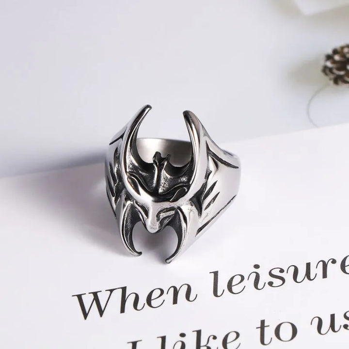ULIKING JEWELRY RINGS  Vintage Batman Stainless Steel Ring  02