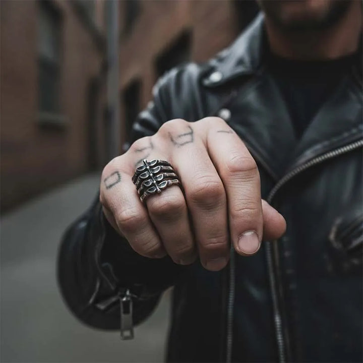 ULIKING JEWELRY RINGS Vintage Bone Stainless Steel Ring 06