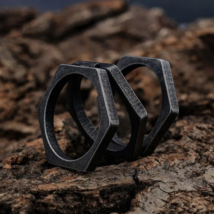 ULIKING JEWELRY RINGS Vintage Brass knuckles Nut Stainless Steel Ring 03