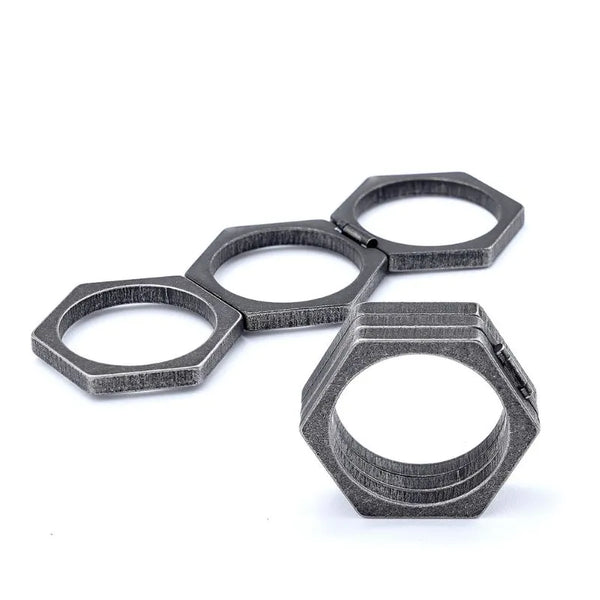 ULIKING JEWELRY RINGS Vintage Brass knuckles Nut Stainless Steel Ring 05