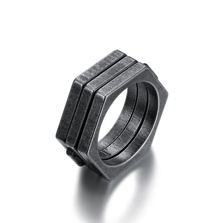 ULIKING JEWELRY RINGS Vintage Brass knuckles Nut Stainless Steel Ring 06