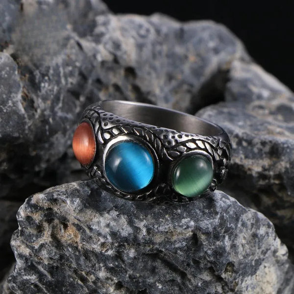 ULIKING JEWELRY RINGS  Vintage Cat's Eye  Stainless Steel Ring  01
