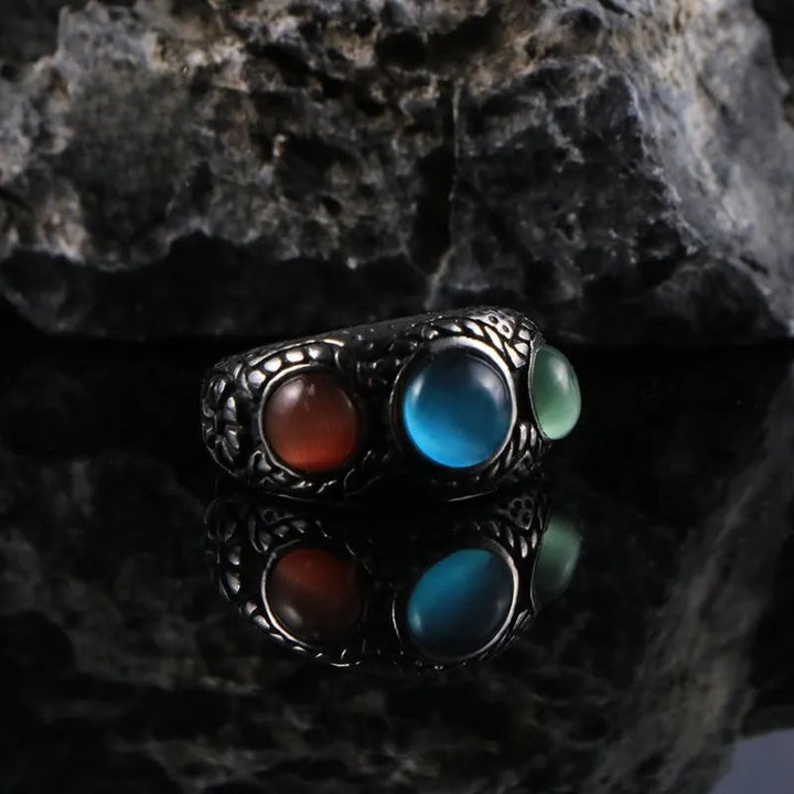 ULIKING JEWELRY RINGS  Vintage Cat's Eye  Stainless Steel Ring  03