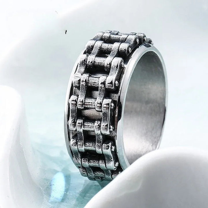 ULIKING JEWELRY RINGS Vintage Chain Spinner  Stainless Steel Ring 03