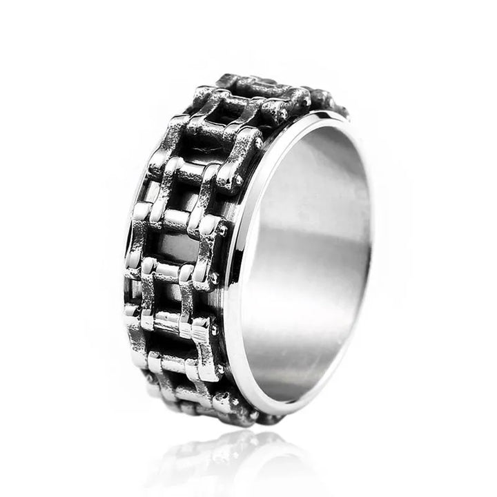 ULIKING JEWELRY RINGS Vintage Chain Spinner  Stainless Steel Ring 04