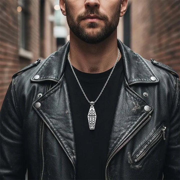  ULIKING JEWELRY PENDANTS  Vintage Coffin Skull Cross Pendant 05
