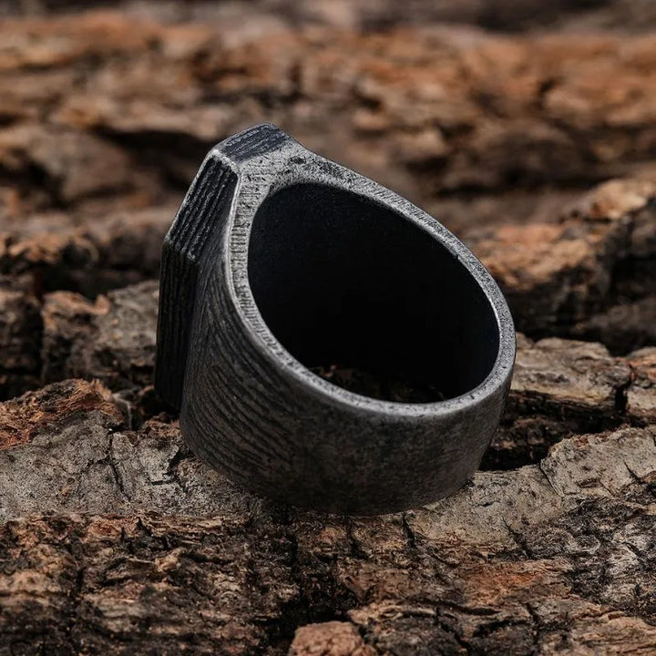 ULIKING JEWELRY RINGS Vintage Coffin Stainless Steel Ring 04