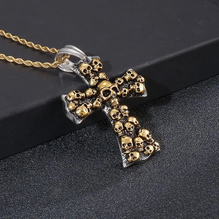  ULIKING JEWELRY PENDANTS  Vintage Cross Skull Pendant 03