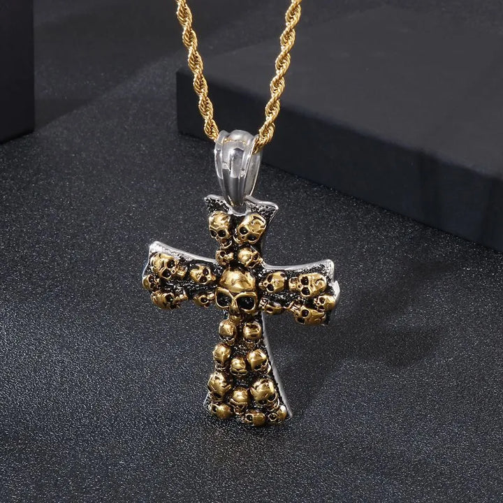  ULIKING JEWELRY PENDANTS  Vintage Cross Skull Pendant 07