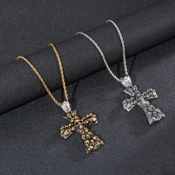  ULIKING JEWELRY PENDANTS  Vintage Cross Skull Pendant 01