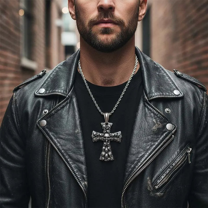  ULIKING JEWELRY PENDANTS  Vintage Cross Skull Pendant 03