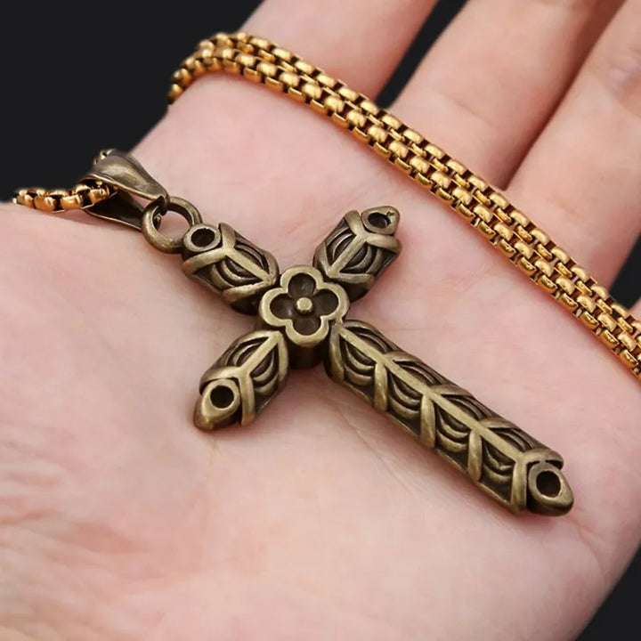 ULIKING JEWELRY PENDANTS Vintage Cross Stainless Steel Pendant Necklace 02