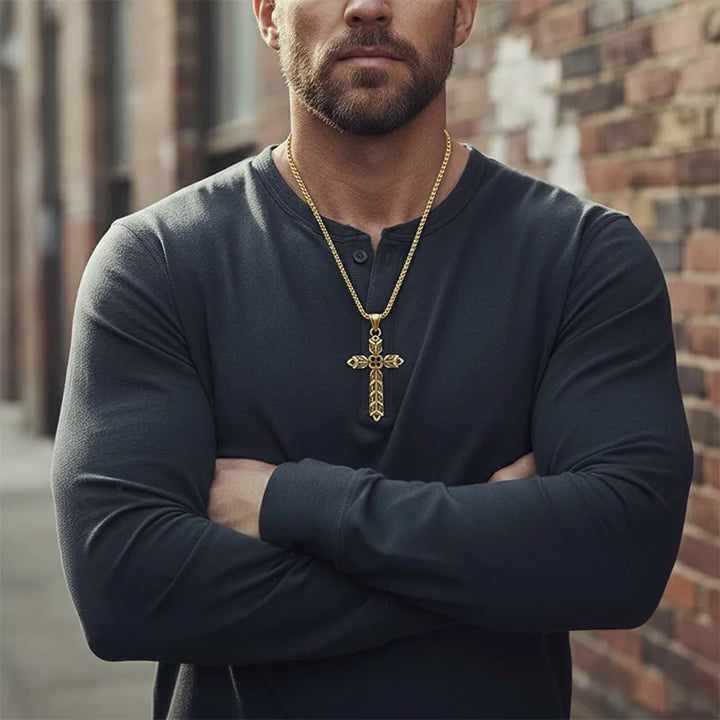 ULIKING JEWELRY PENDANTS Vintage Cross Stainless Steel Pendant Necklace 04