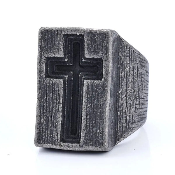 ULIKING JEWELRY RINGS Vintage Cross Stainless Steel Ring 04