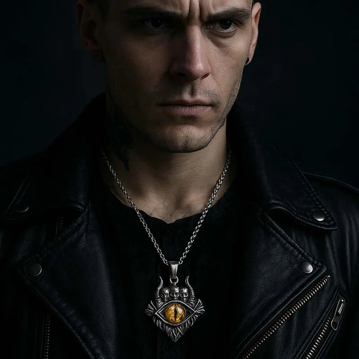  ULIKING JEWELRY PENDANTS   Vintage Devil Eye Skull Pendant 02