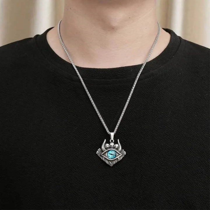 ULIKING JEWELRY PENDANTS Vintage Devil Eye Skull Stainless Steel Pendant 02