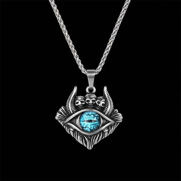  ULIKING JEWELRY PENDANTS Vintage Devil Eye Skull Stainless Steel Pendant 06