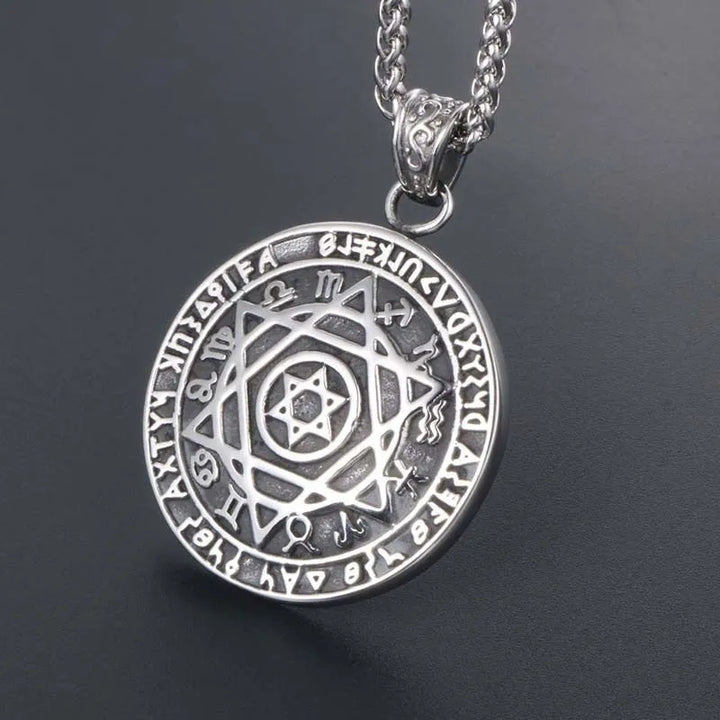  ULIKING JEWELRY PENDANTS   Vintage Double Sided Hexagonal Star Rune Pendant 01 
