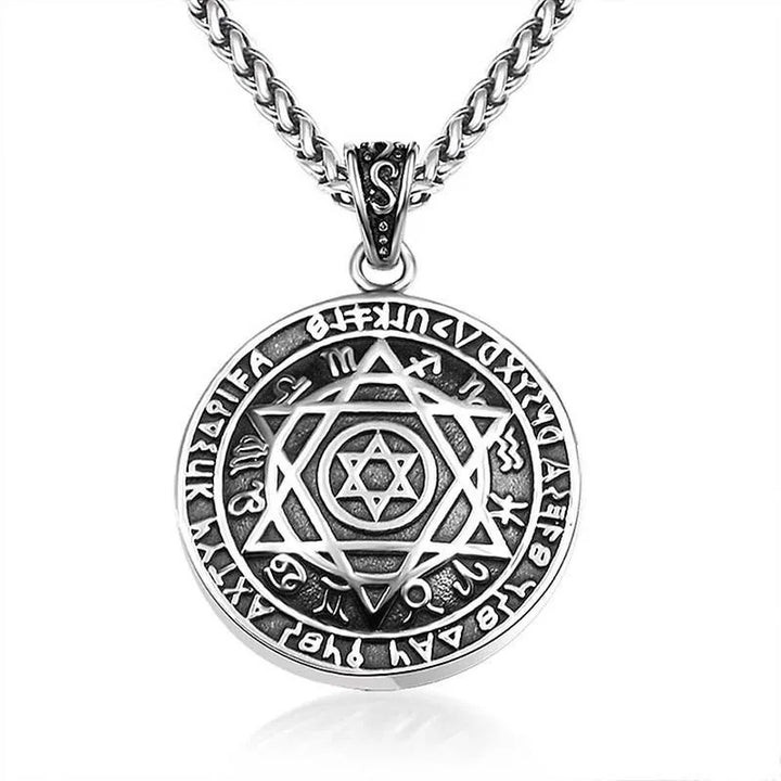 ULIKING JEWELRY PENDANTS   Vintage Double Sided Hexagonal Star Rune Pendant 04