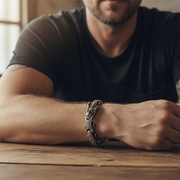  ULIKING JEWELRY BRACELETS Vintage Dragon Scales   Stainless Steel Bracelet 05