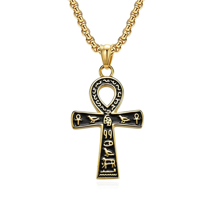  ULIKING JEWELRY PENDANTS Vintage Egyptian Ankara Cross Necklace 07