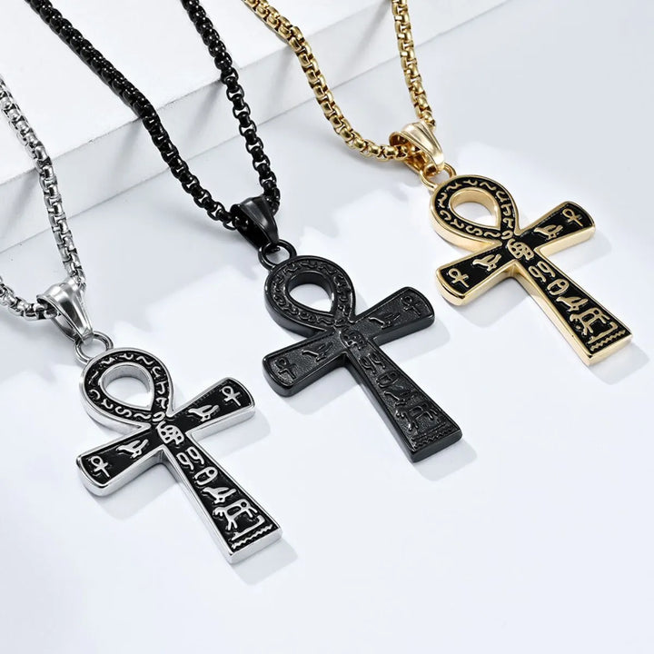  ULIKING JEWELRY PENDANTS Vintage Egyptian Ankara Cross Necklace 01 