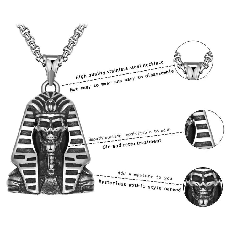  ULIKING JEWELRY PENDANTS  Vintage Egyptian Pharaoh Sphinx Skull Pendant 04