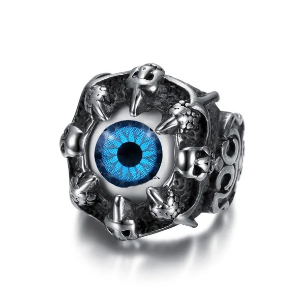 ULIKING JEWELRY RINGS Vintage Eye Dragon Claw Stainless Steel Ring 04