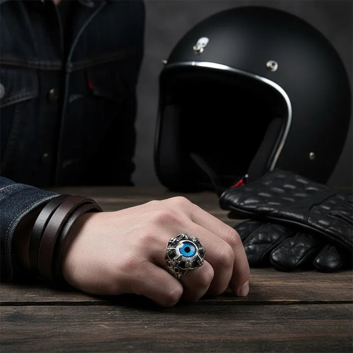 ULIKING JEWELRY RINGS Vintage Eye Dragon Claw Stainless Steel Ring 03