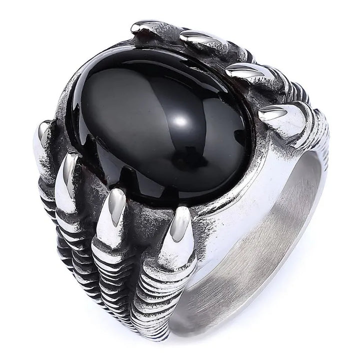 ULIKING JEWELRY RINGS Vintage Gothic Dragon Claw Gemstone Stainless Steel Ring 05