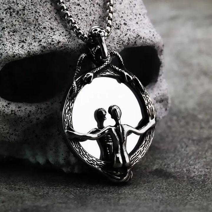  ULIKING JEWELRY PENDANTS Vintage Gothic Magic Mirror Stainless Steel Pendant 01 