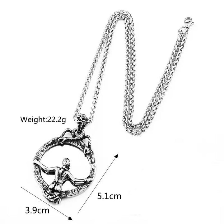  ULIKING JEWELRY PENDANTS Vintage Gothic Magic Mirror Stainless Steel Pendant 02