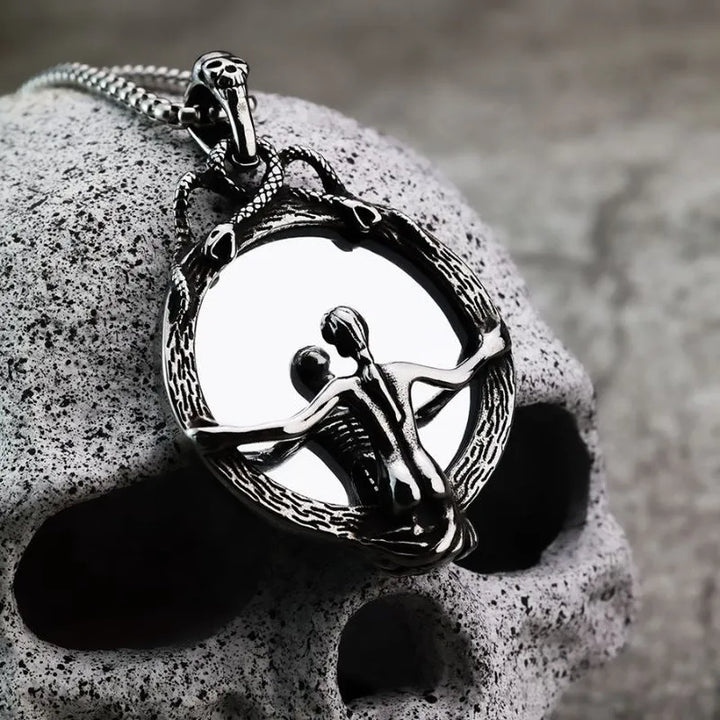  ULIKING JEWELRY PENDANTS Vintage Gothic Magic Mirror Stainless Steel Pendant 03