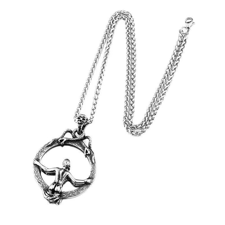  ULIKING JEWELRY PENDANTS Vintage Gothic Magic Mirror Stainless Steel Pendant 06