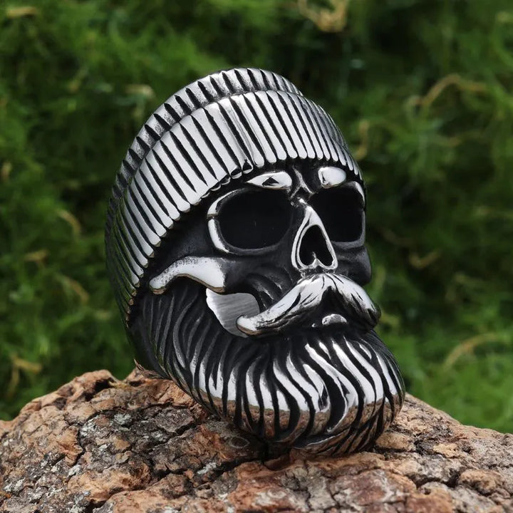 ULIKING JEWELRY RINGS  Vintage Hat Skull Stainless Steel Ring 03
