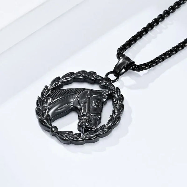  ULIKING JEWELRY PENDANTS  Vintage Horse Head Stainless Steel Pendant  01 