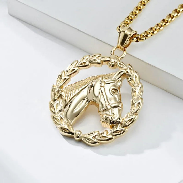  ULIKING JEWELRY PENDANTS  Vintage Horse Head Stainless Steel Pendant  02